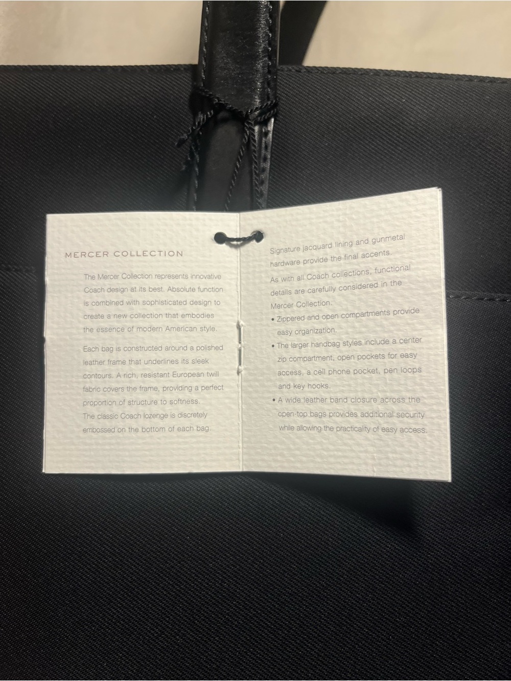 COACH Auth. | Large Black Tote with Leather Straps - Picture 5 of 15